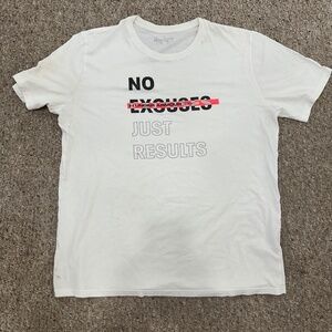 Under Armour XL white tee shirt No Excuses Just Results